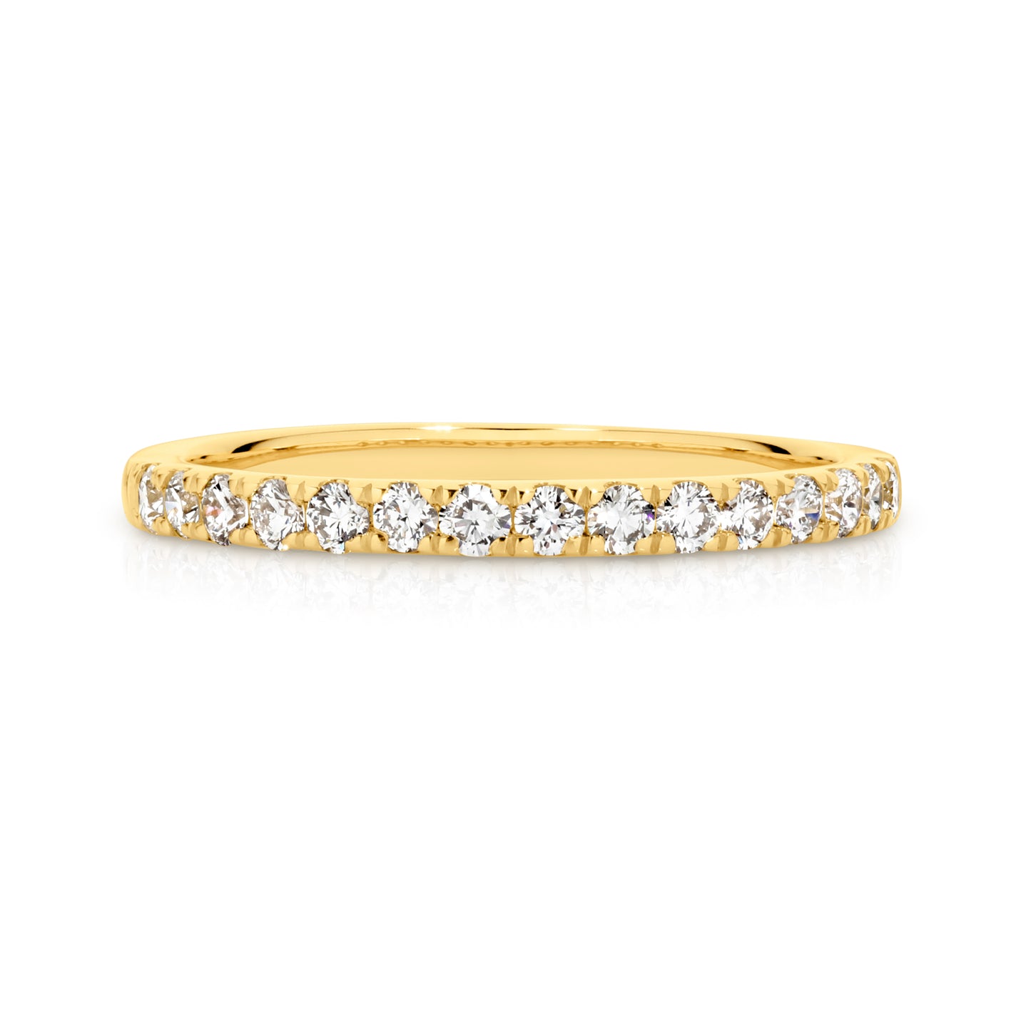 Laboratory Diamond Claw set straight band ring