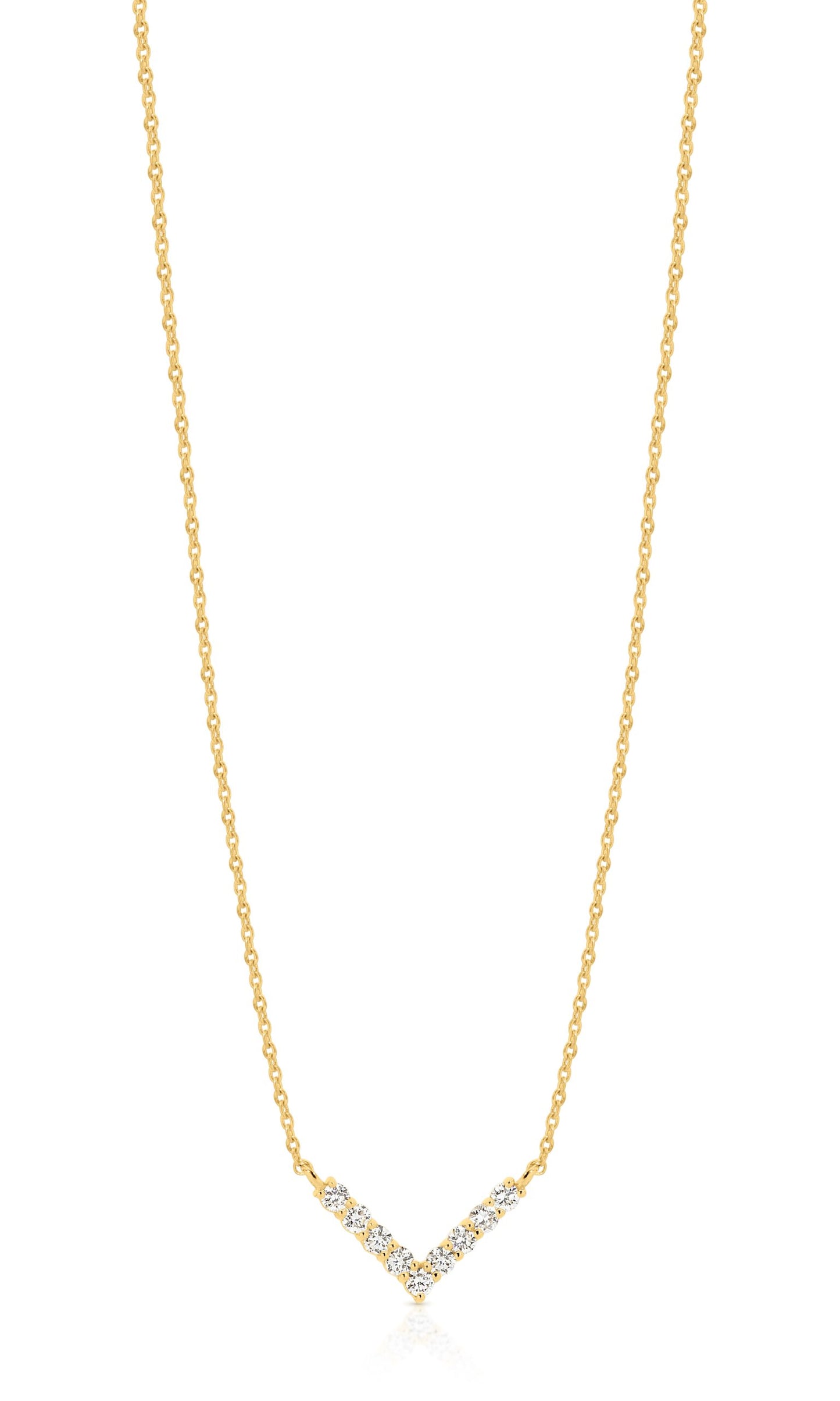9ct Gold Laboratory Diamond V Pendant