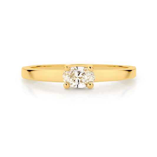 Oval cut 0.38ct Laboratory Diamond Claw set ring