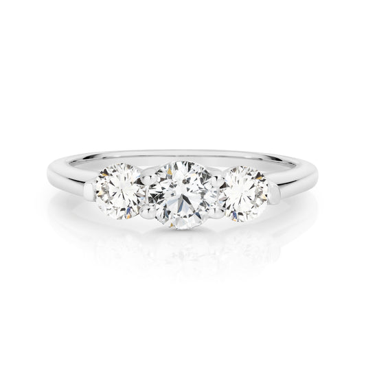 Laboratory Diamond Trilogy Ring set in 18ct White Gold