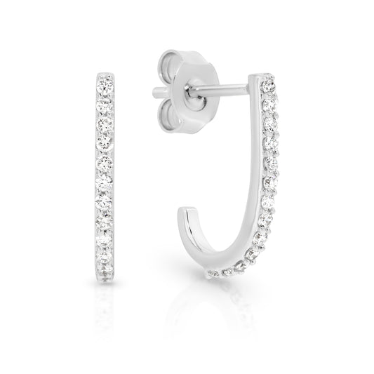 Laboratory Diamond Half Hoop Earrings