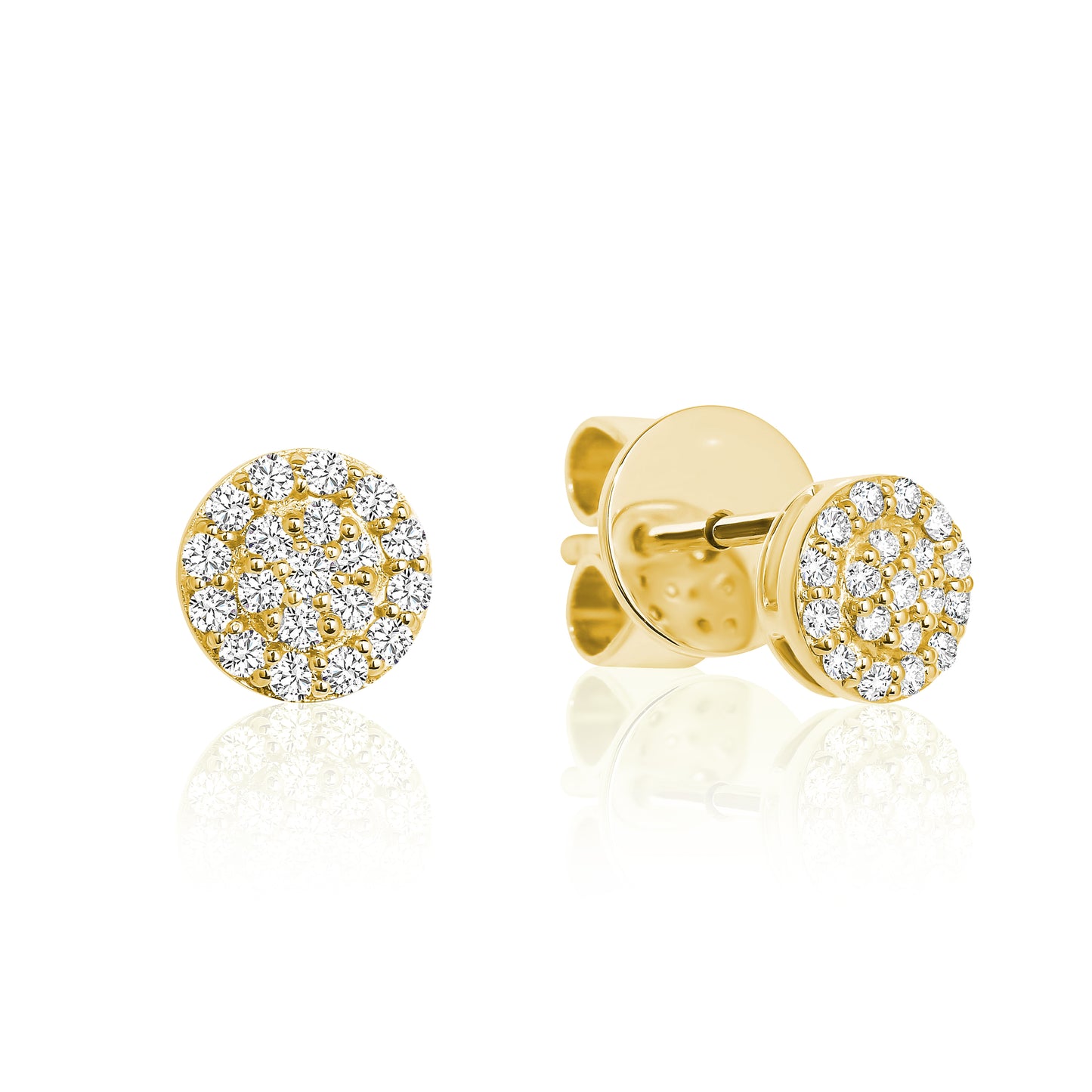 Natural Diamond Pave’ Stud Earrings