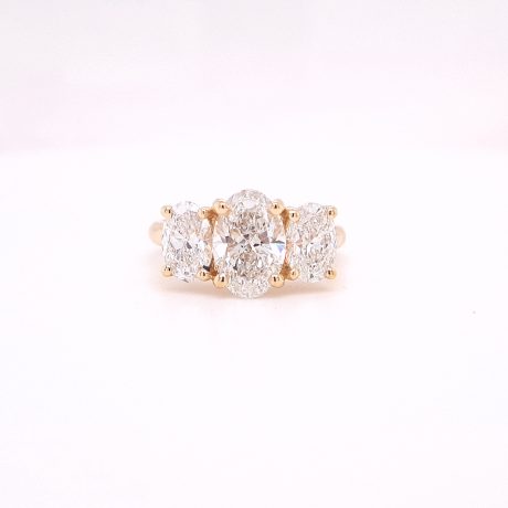 3 stone lab diamond ring - front